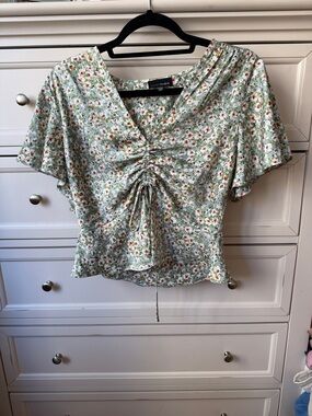 Lucy Paris Floral Ruched Front Women's Top